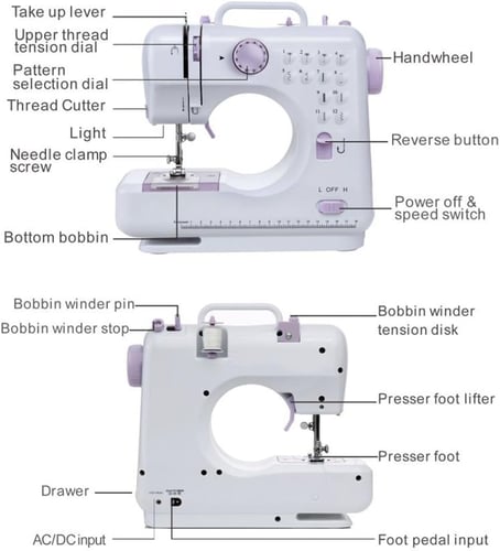 ماكينة خياطة ذات سرعة مزدوجة تعمل على الكهرباء أو...