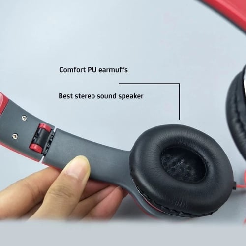 سماعات رأس سلكية برو ماكس مع ميكروفون | أسود/أحمر