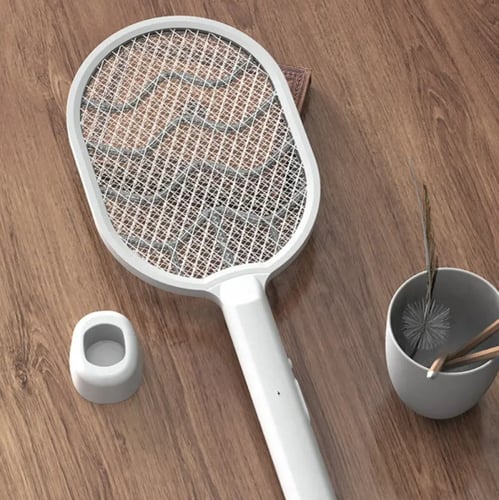 مضرب البعوض الكهربائي القابل لإعادة الشحن مع ضوء ا...