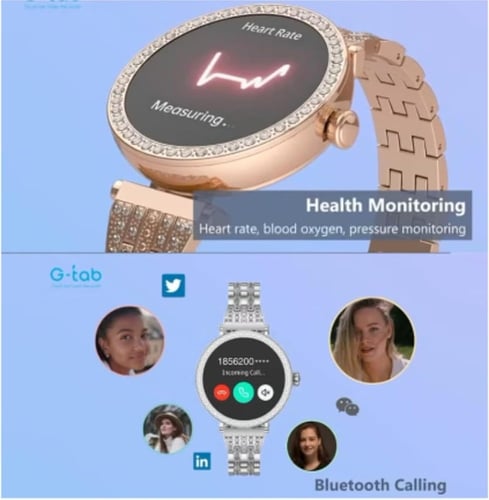 جي-تاب GT10 | ساعة ذكية دايموند بشاشة AMOLED | تتب...