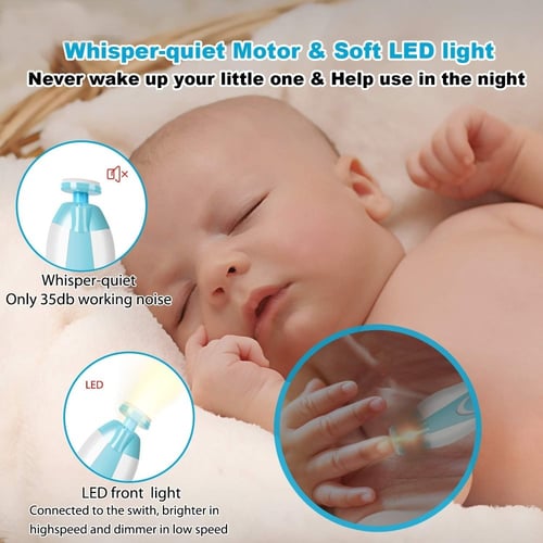 مبرد تقليم أظافر الأطفال وحديثي الولادة مع ضوء LED...