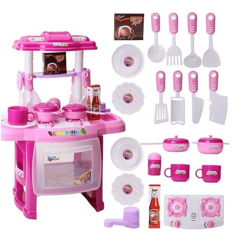 مطبخ الأميرة الصغير: مجموعة لعب على شكل ادوات المط...