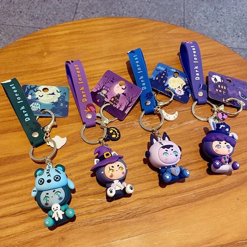 سلسلة مفاتيح دمى الغابة المسحورة أشكال منوعة مع حل...