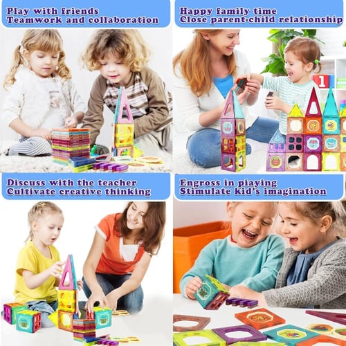 مكعبات بناء مغناطيسية للاطفال - 33 قطعة
