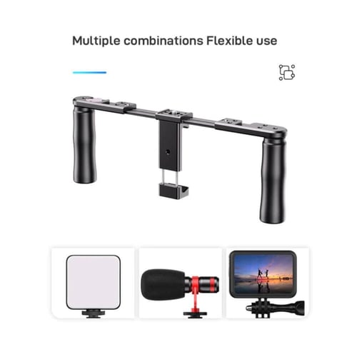 مثبت هاتف معدني بمقبضين مع حامل ميكروفون و اضاءة م...