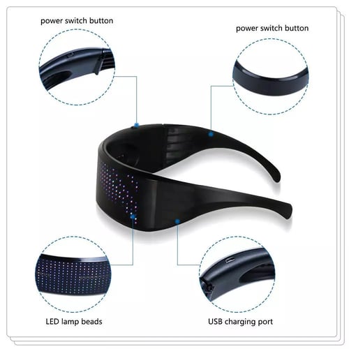 نظارات LED السحرية القابلة لإعادة الشحن , اعكس للع...