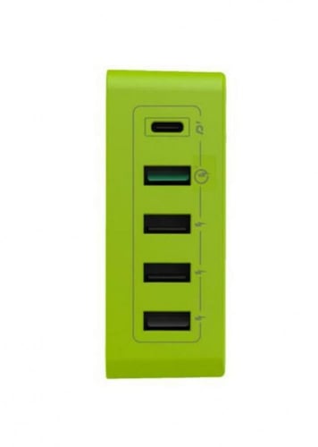 قووي منصة شحن خمسة مخارج، 36 واط، أسود