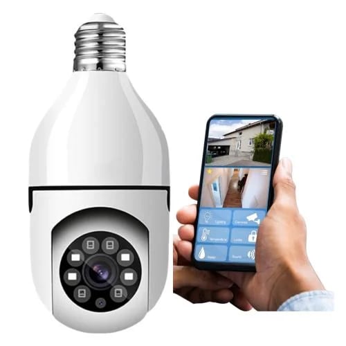 كاميرا أمان CALUS E27 Pro على شكل مصباح ذكي مع WiFi و4G، تغطية 360° PTZ وفيديو ملون ليلي ونهاري
