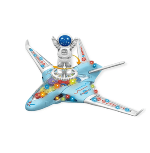 طائرة روبوت مع شخصية رجل الفضاء دوارة 360 درجة مع...
