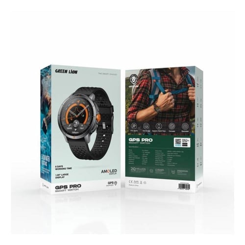 ساعة Green Lion GPS Pro الذكية - شاشة 1.6 بوصة AMO...