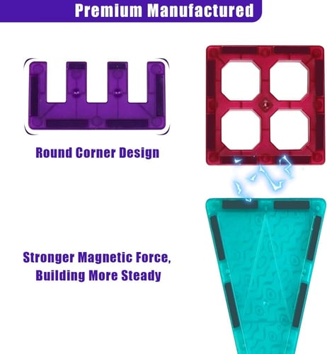 مكعبات بناء مغناطيسية للاطفال - 33 قطعة
