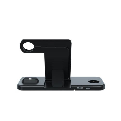 محطة شاحن لاسلكي متعددة الوظائف 5 في 1 - اسود