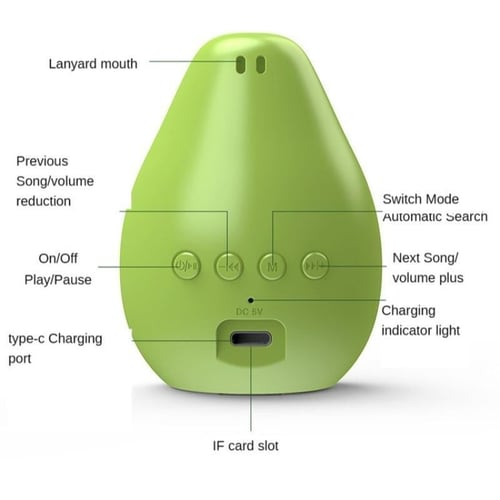 سبيكر محمول بتصميم الأفوكادو لاسلكي