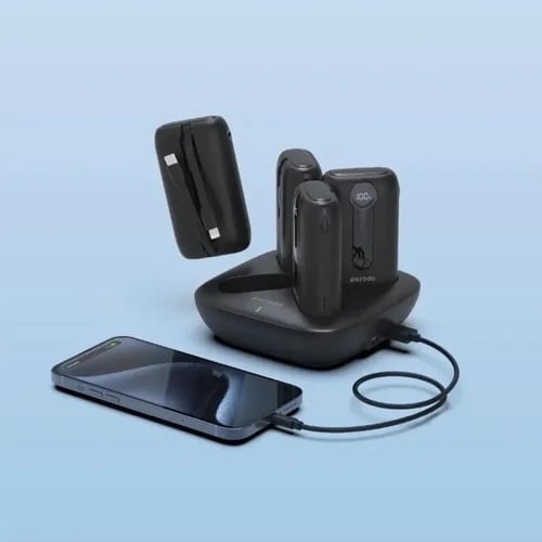 منصة شحن بورودو مع 4 بطاريات متنقلة بسعة 10000mAh...