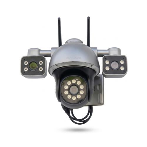 كاميرا مراقبة CALUS VTC34 WiFi ثلاثية العدسات بدقة HD/SD – اتصال WiFi أو كابل شبكة