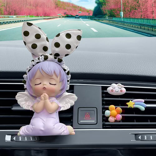 مجموعة مشبك معطر للسيارة بتصميم الملاك اللطيف لتزي...