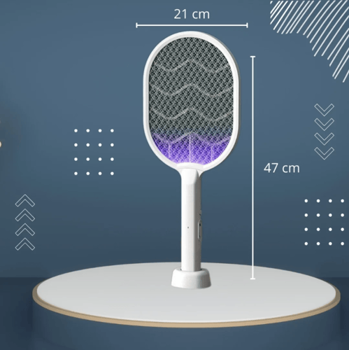 مضرب البعوض الكهربائي القابل لإعادة الشحن مع ضوء ا...