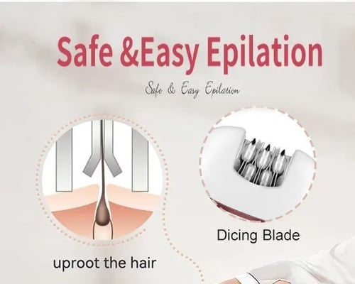جهاز إزالة الشعر للنساء 4 في 1، مزود بضوء ليد , مل...
