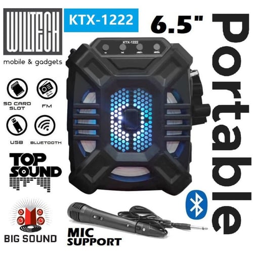 KTX-1222 سماعة بلوتوث محمولة قابلة للشحن مع ميكروف...