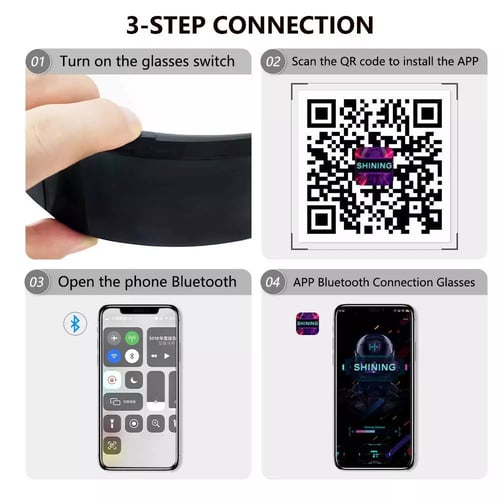 نظارات LED السحرية القابلة لإعادة الشحن , اعكس للع...