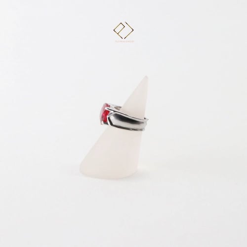 خاتم رجالي فضة عيار 925 و حجر روبي