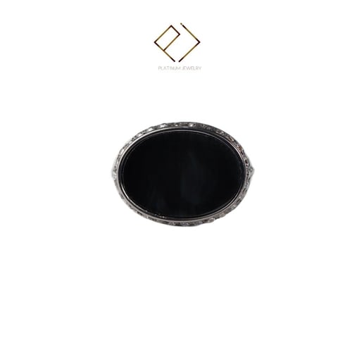 خاتم ملكي فضة مرصع بحبات الزركون و حجر طبيعي