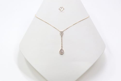 سلسال ذهب عيار 18 مرصع بحبات زركون الصافي