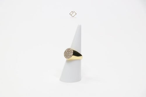 خاتم نسائي فضة مطلي ذهب و زركون