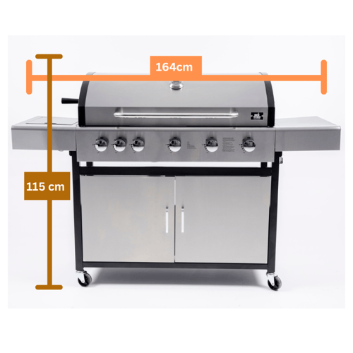 شواية غاز بخمس عيون وعين جانبية وسيخ شواء