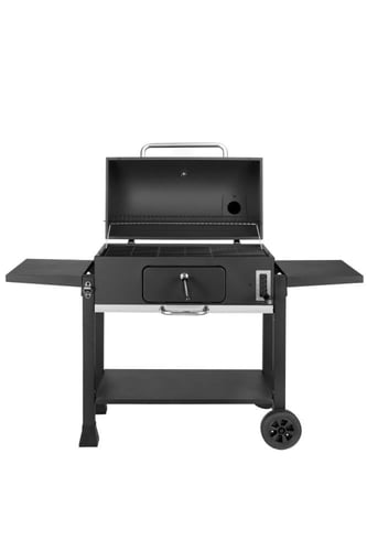 شواية فحم مع رف معدني وعجلات