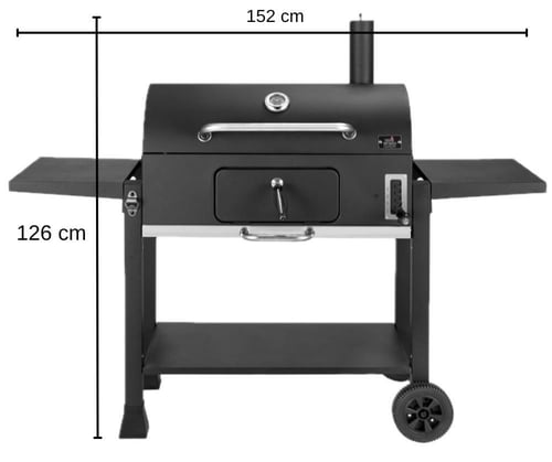 شوايتين فحم مع رف معدني وعجلات
