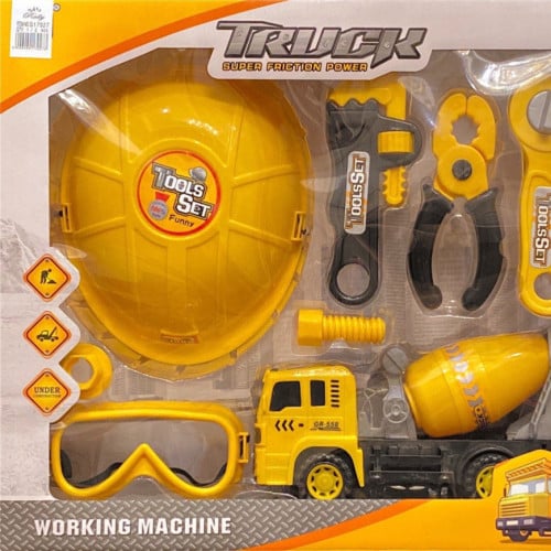 شاحنة مع طقم البناء