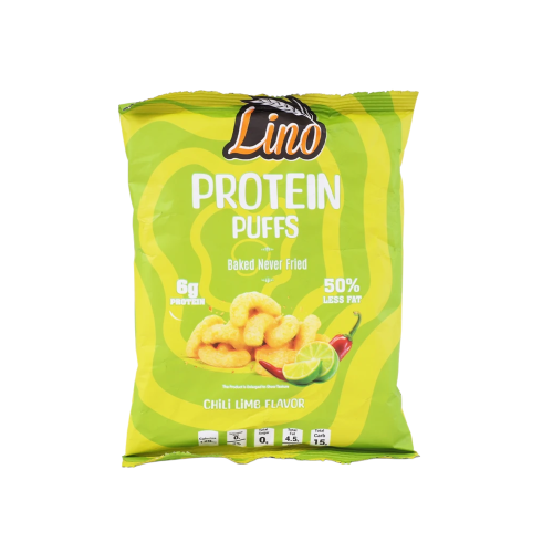 شيبس 6ج بروتين-لينو بروتين بافس بطعم الشطة والليمو...