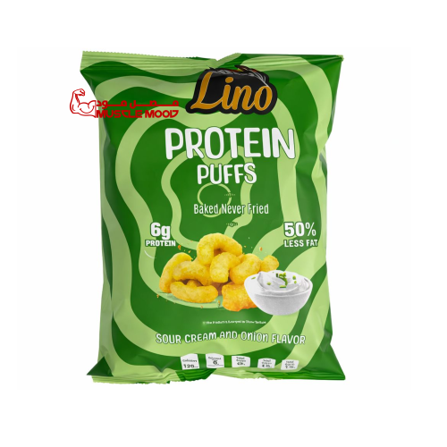 شيبس 6ج بروتين-لينو بروتين بافس بطعم كريمة البصل