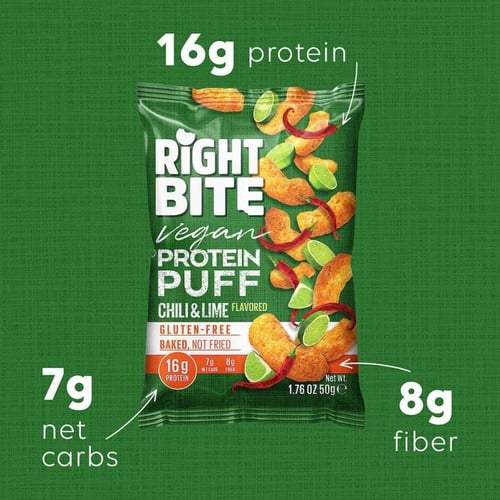 شيبس باف بروتين،ليمون فلفل!،16ج بروتين مناسب للتنش...