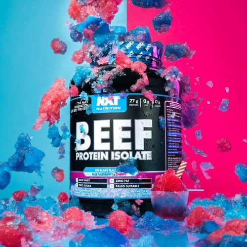 بروتين بيف نكست-(سلاش مثلج توت أزرق+كرز)BEEF-NXT-ع...