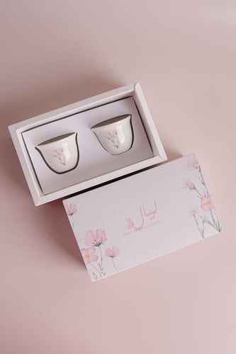 6 حبات - فناجيل القهوة السعودية مع طباعة الثيم