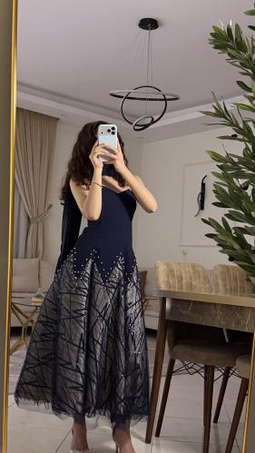 فستان همسة زرقاء