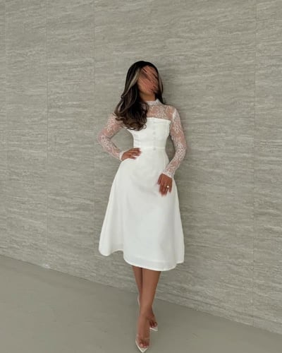 فستان باربي تفته ابيض