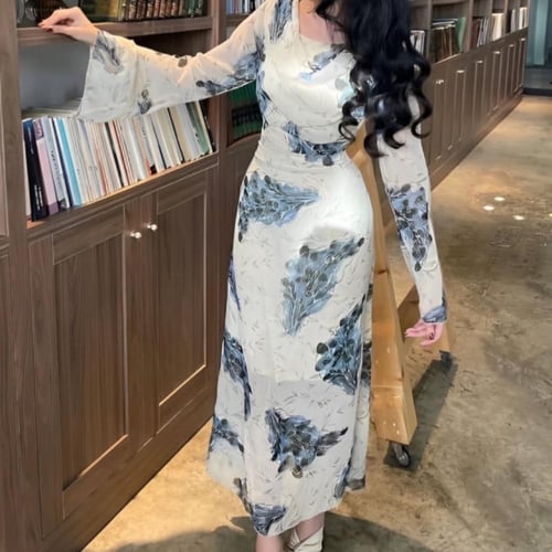 فستان ناعم مشجر