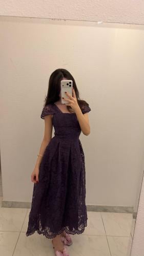 فستان ناعم خامة دانتيل ميدي