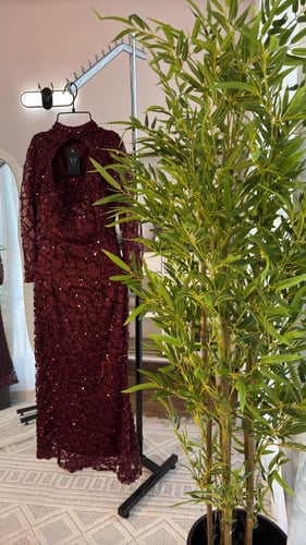 فستان سهره عنابي بترتر فاخر