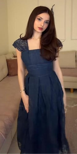 فستان ناعم خامة دانتيل ميدي