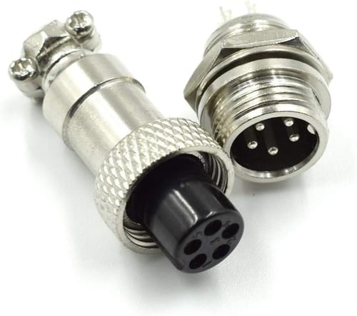 مجموعة موصل معدني 5 دبوس ذكر مع أنثى 12 مم Male Fe...