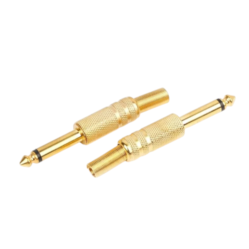 جك صوت لون ذهبي مونو Audio Jack Male 6.35mm Mono G...