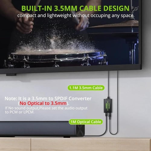 LiNKFOR Optical Out to 3.5mm Analog to Digital Aud...