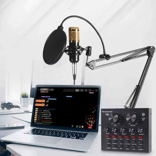 مكسر صوت مباشر V8 لأجهزة الموبايل والكمبيوتر أسود...