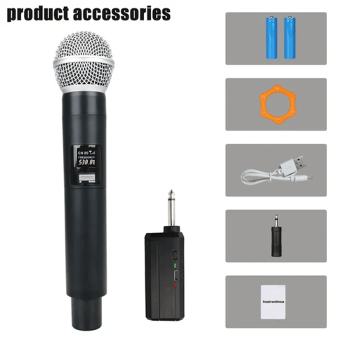 ميكروفون لاسلكي 1 مايك مع مستقبل قابل لإعادة الشحن...