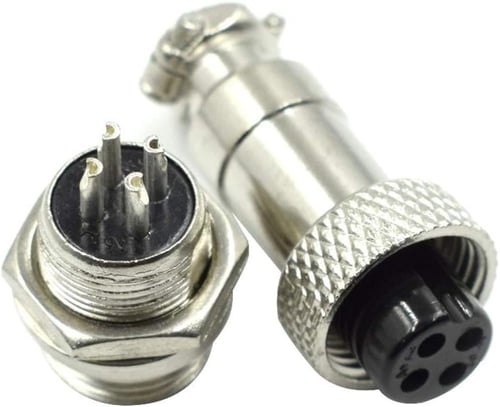 مجموعة موصل معدني 4 دبوس ذكر مع أنثى 12 مم Male Fe...