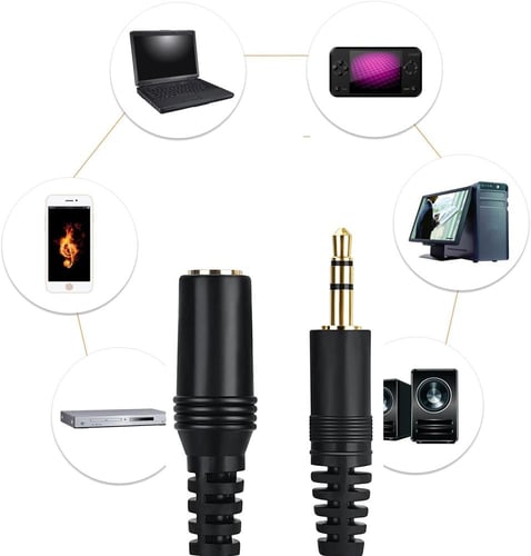 كابل تمديد AUX ستيريو من ذكر إلى أنثى متوافق مع سم...